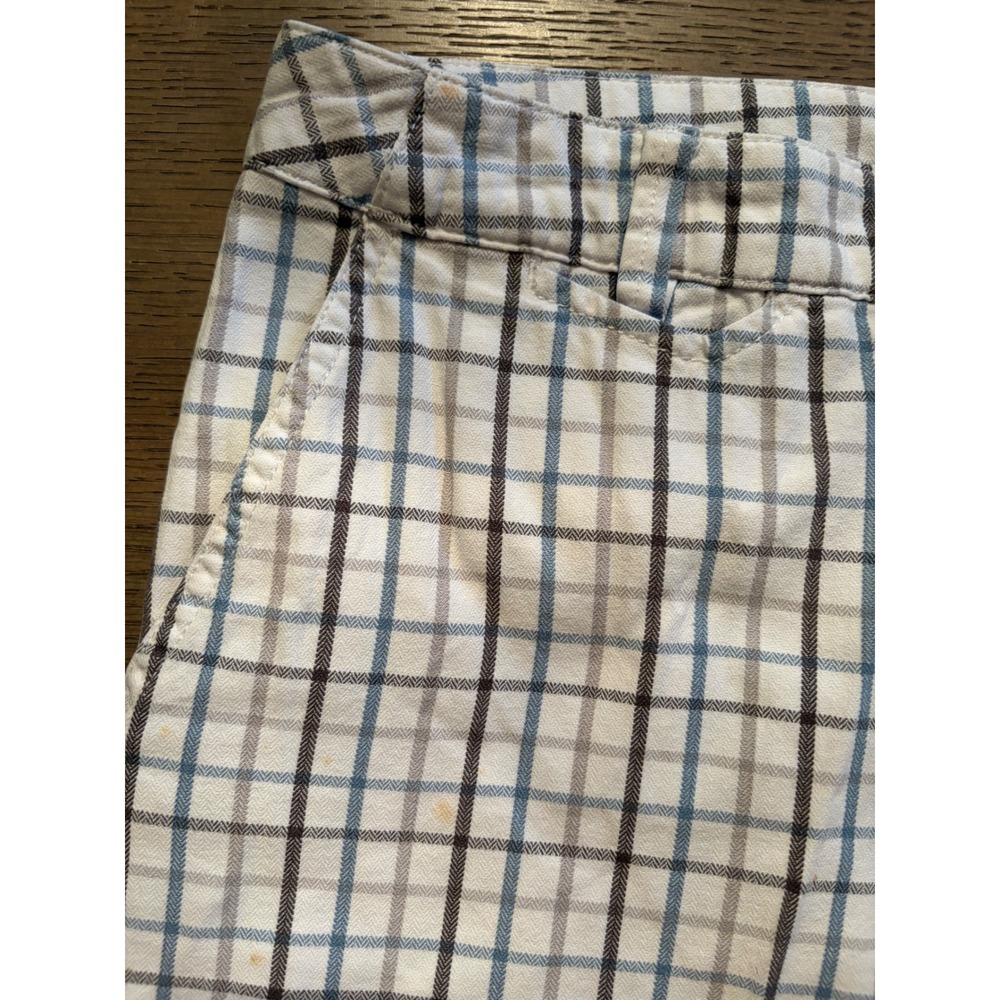 Quiksilver Mens Plaid Chino Shorts Size 29 White Blue N204962 Cotton Casual - Picture 6 of 7